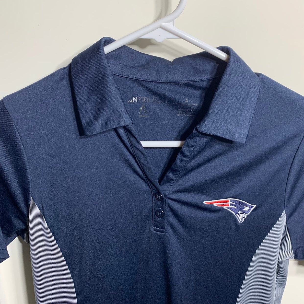 Antigua | NFL New England Patriots Polo, Stripes, S