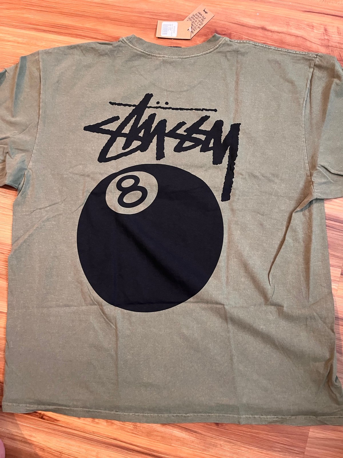 Stussy 8 Ball Pigment Dyed Tee Olive XL New With Tags And Receipt