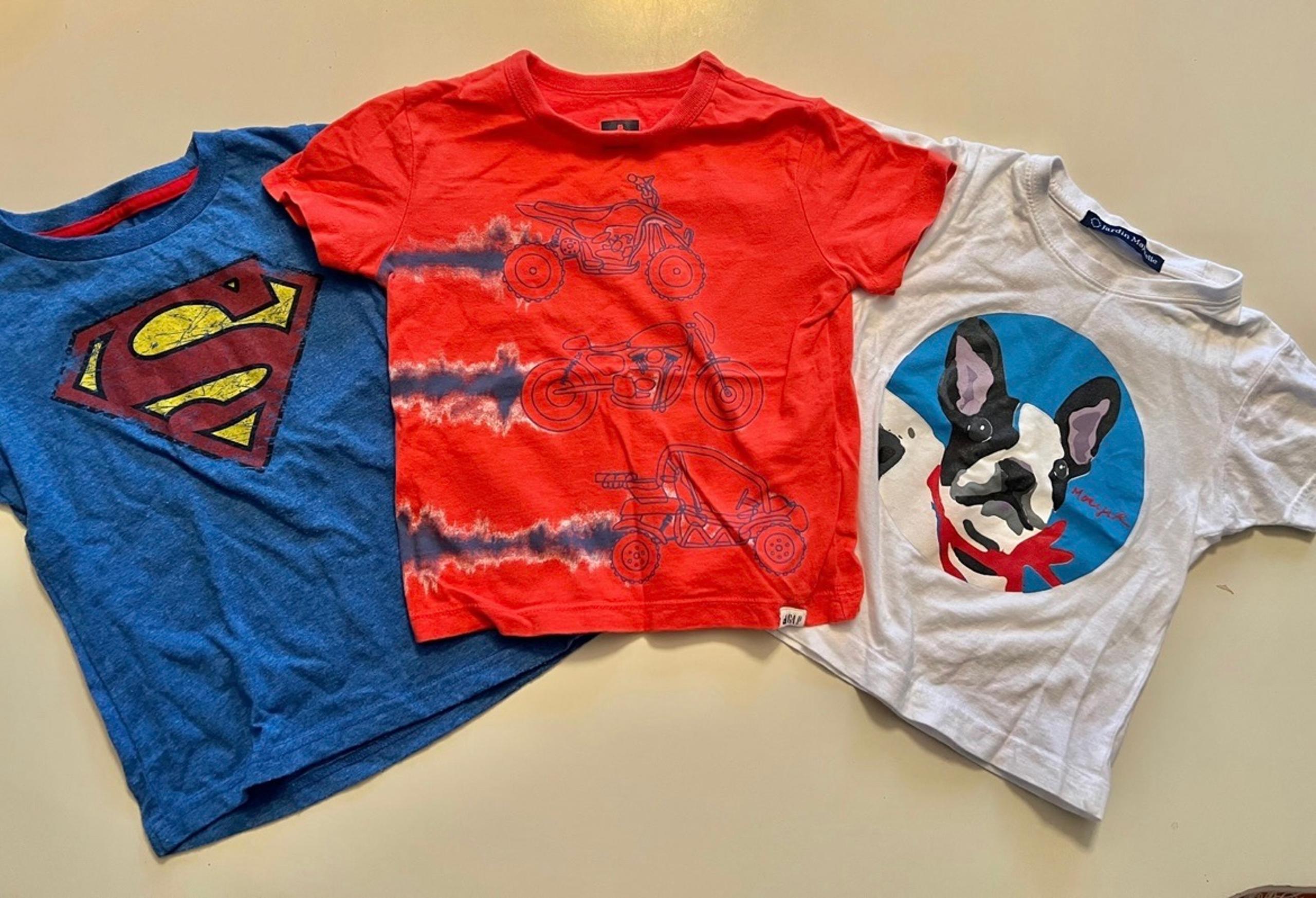Boys Motorcycle Superhero tee Trio