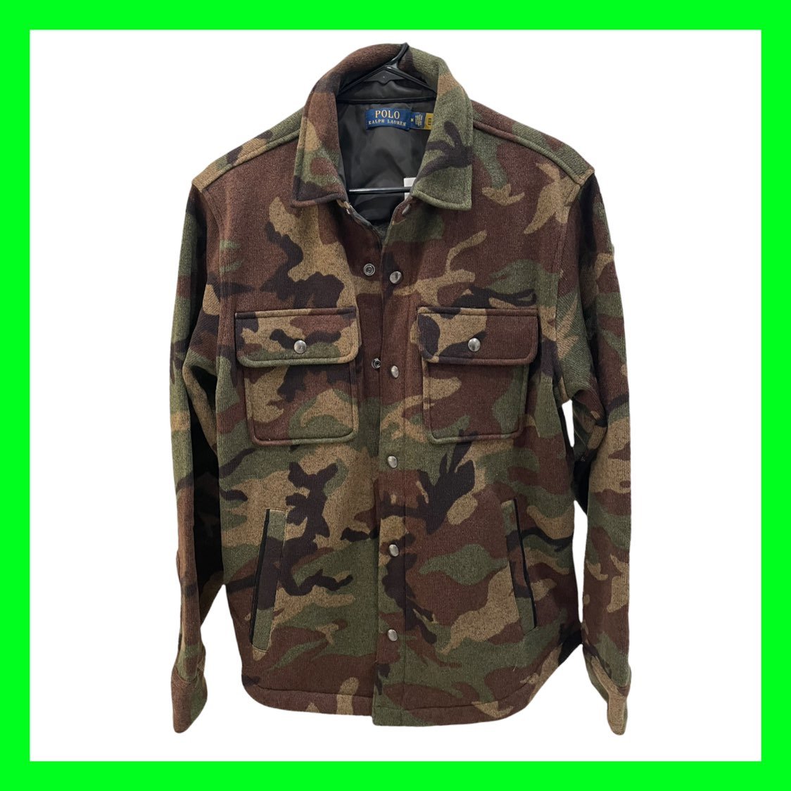 230 Ralph Lauren Polo Camo Snap Button Fleece Shirt/Jacket Men's Size Medium