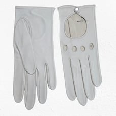 60s Vintage Ivory White Soft Pliable Leather Driving Gloves Miss Aris Size 7.5