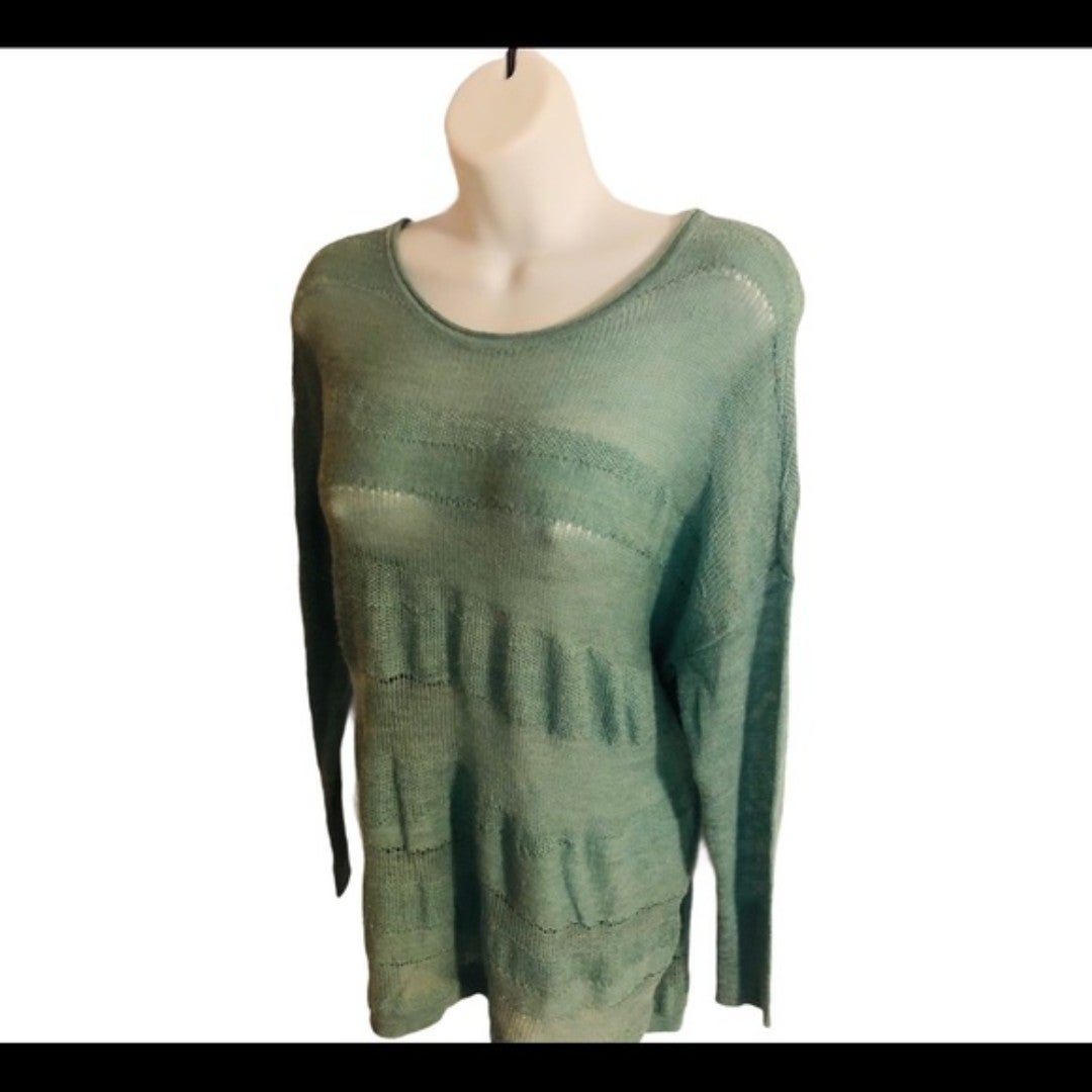 Eileen Fisher Lightweight LS Merino Wool Sweater Size S Career Business