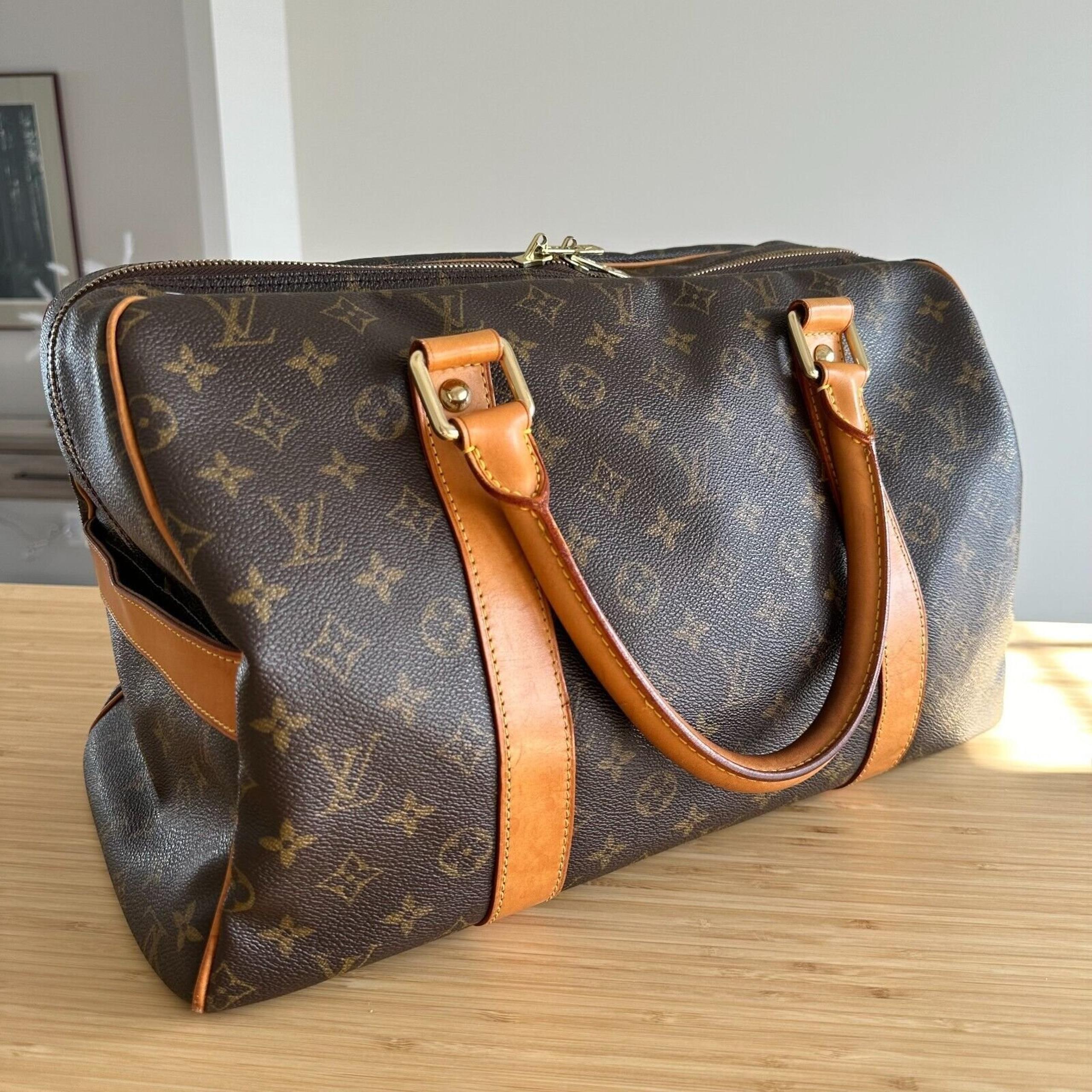 LOUIS VUITTON Carryall Travel Hand Bag Monogram Canvas w/ Vachetta M40074