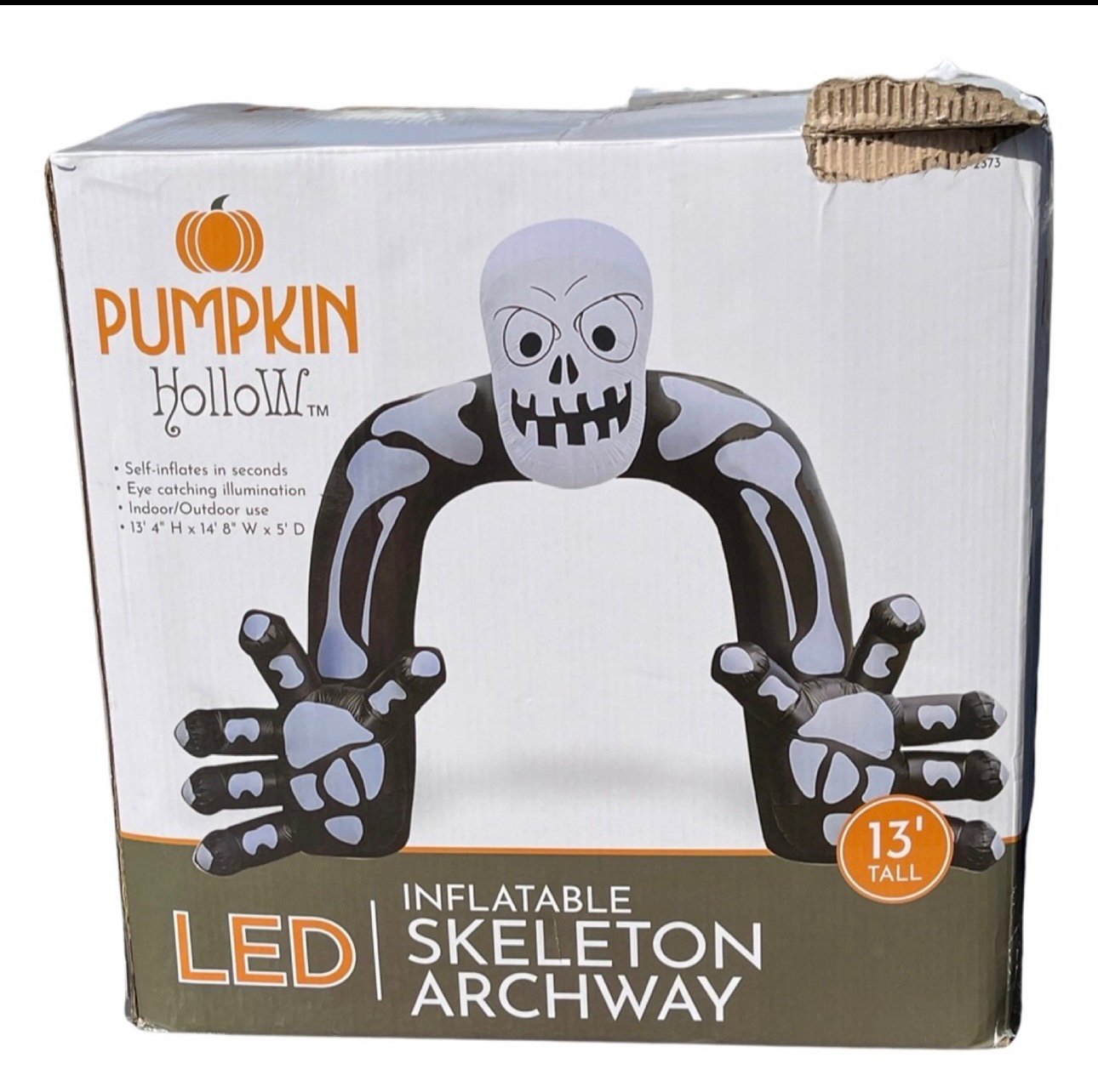 Rare Pumpkin Hollow 2021 Halloween Inflatable Skeleton Hands Archway 13 FT TALL