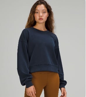 Lululemon Softstreme Perfectly Oversized Cropped Crew True Navy