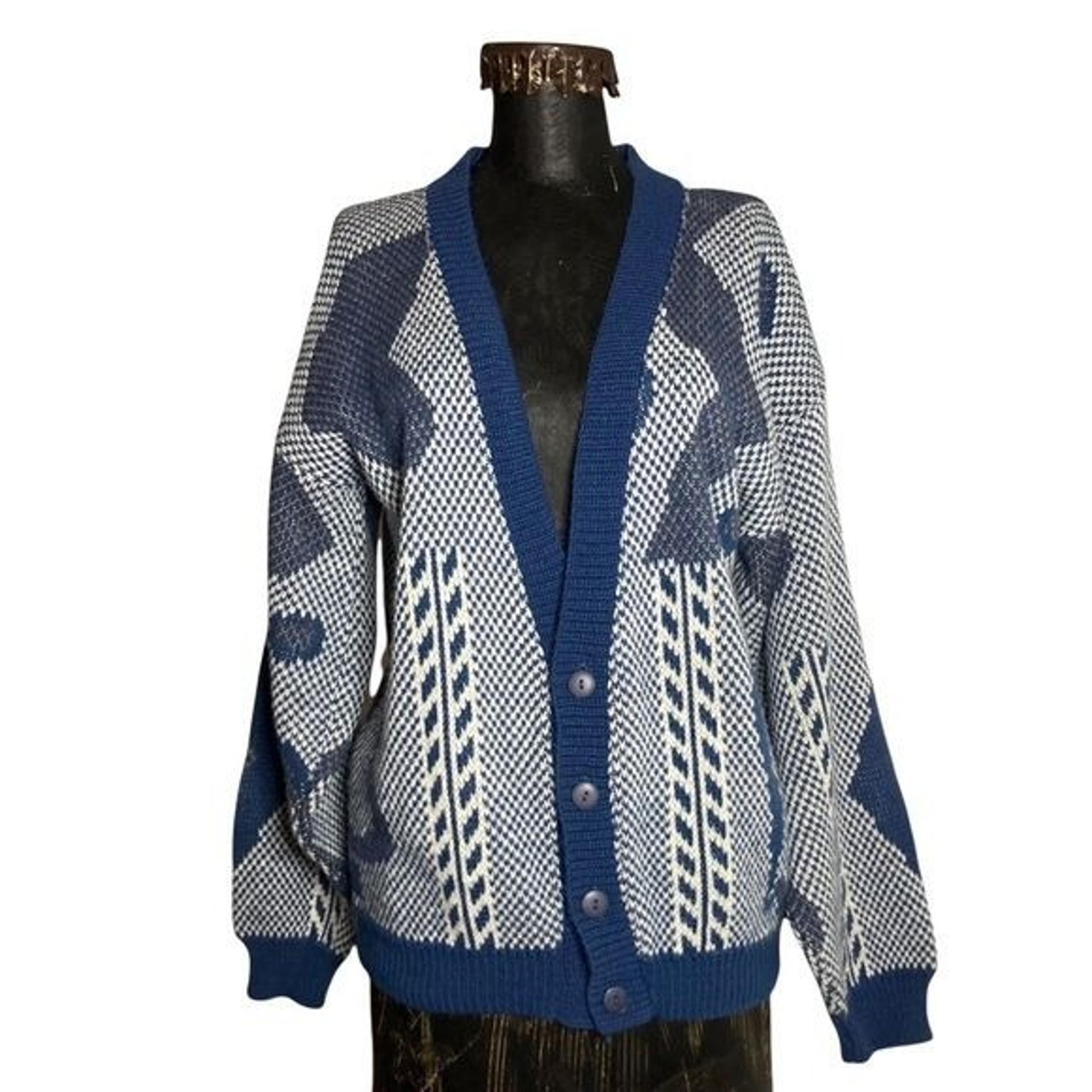 VTG Country Matters Slouchy Grandpa Core Sweater Abstract Knit Size Medium MEN’S