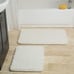 SALE OFF 10% Set of 2 Bathroom Rugs – Chenille Memory Foam Bath Mats, White NEW