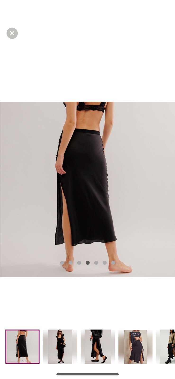 Free People Silk Maxi/Midi Skirt w/Slit