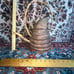 Unique Vintage Japanese Carved Wood Vase With Bamboo Handle & Spout