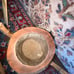 Unique Vintage Japanese Carved Wood Vase With Bamboo Handle & Spout