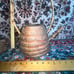 Unique Vintage Japanese Carved Wood Vase With Bamboo Handle & Spout