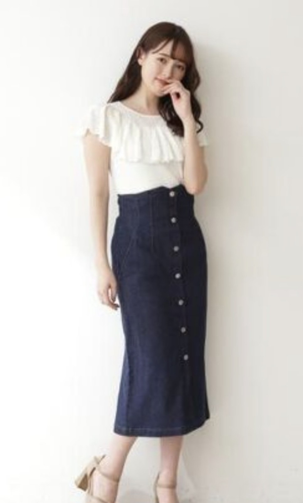 *NWT* JILL by JILLSTEWART High Waisted Dark Wash Denim Pencil Skirt Size MEDIUM