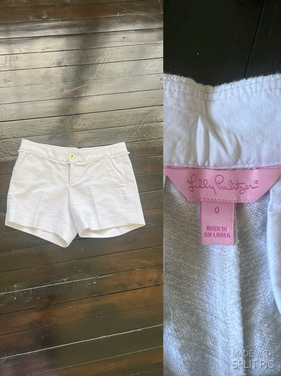 Lily Pulitzer White Tweed Sri Lanka Shorts size 0