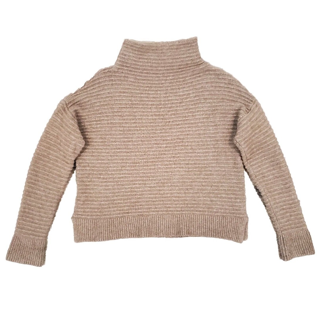 Madewell Belmont Mockneck Ribbed Sweater Brown XS Wool Blend