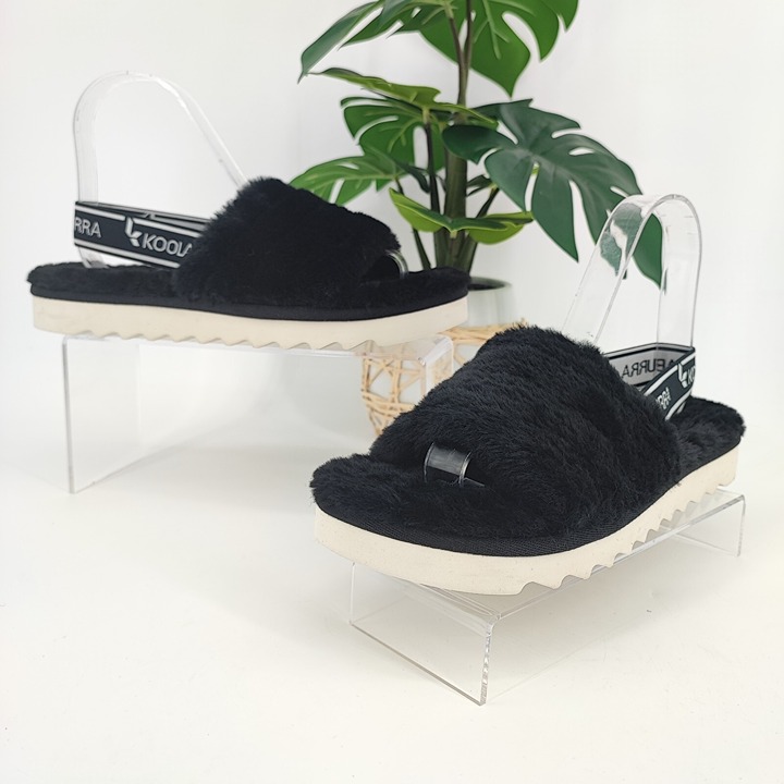 Kookaburra By Ugg Women's Black Shearling Slingback Sandal Size 5 US