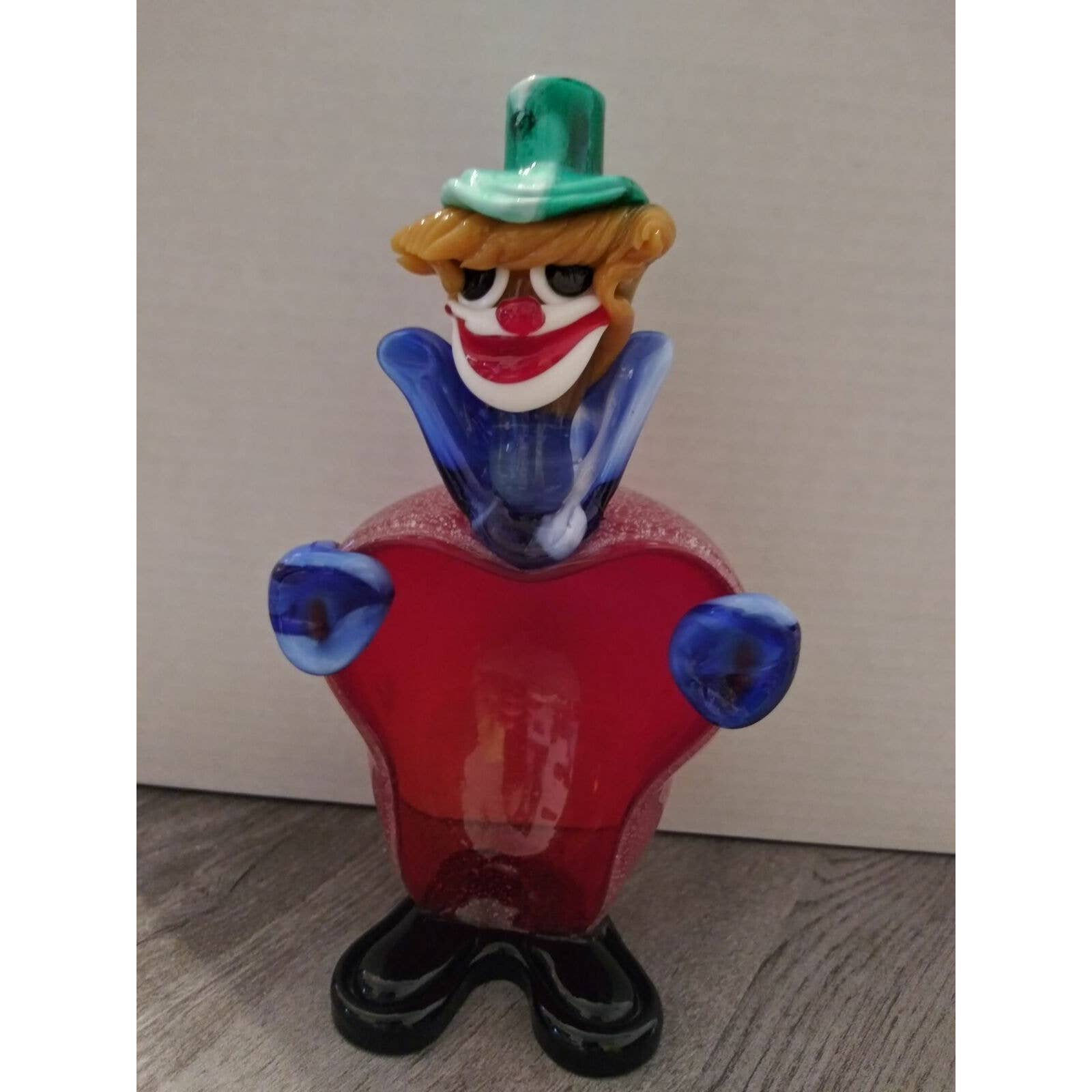 Red Apple Pepper Murano Art Glass Clown Candy Dish Trinket Bowl 4 X 9