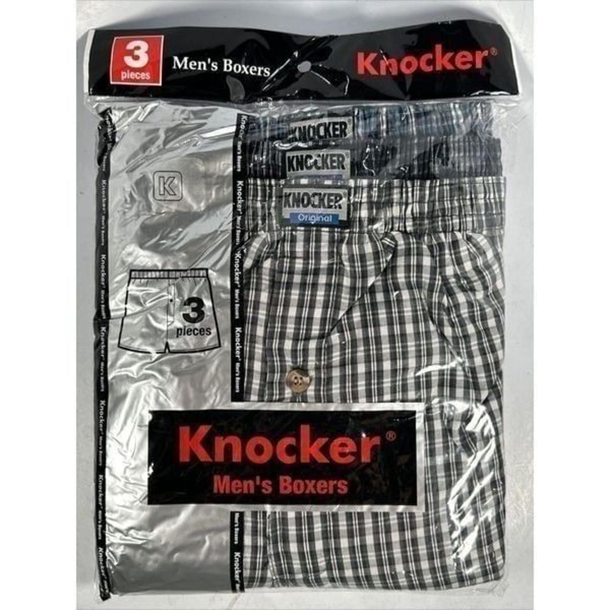 Knocker Original Boxers | Trunk 3 Pack | Plaid Shorts | Size XXL