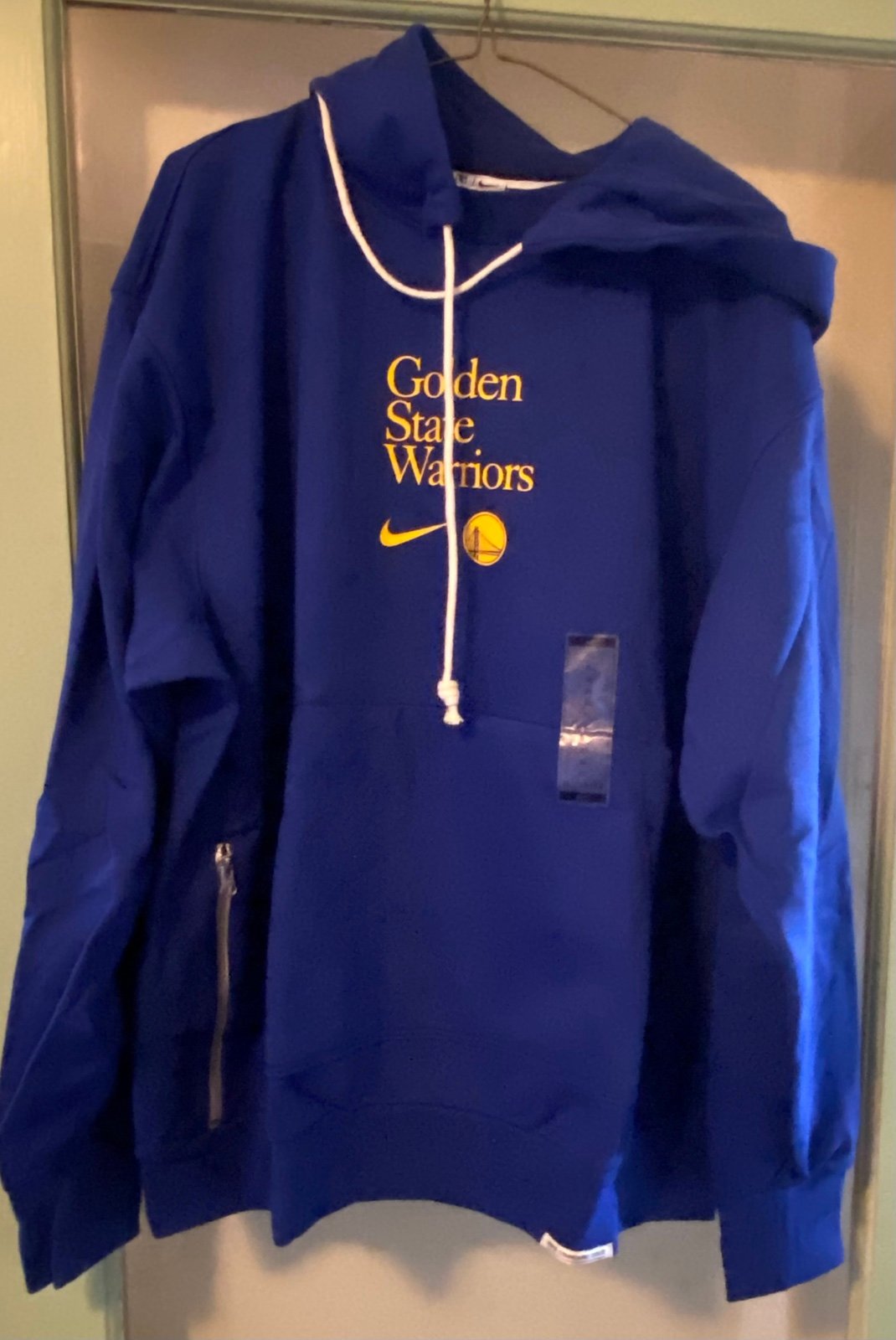 Golden State Warriors Mens Nike Sweatshirt Hoodie Dri-Fit NBA Basketball SZ XL