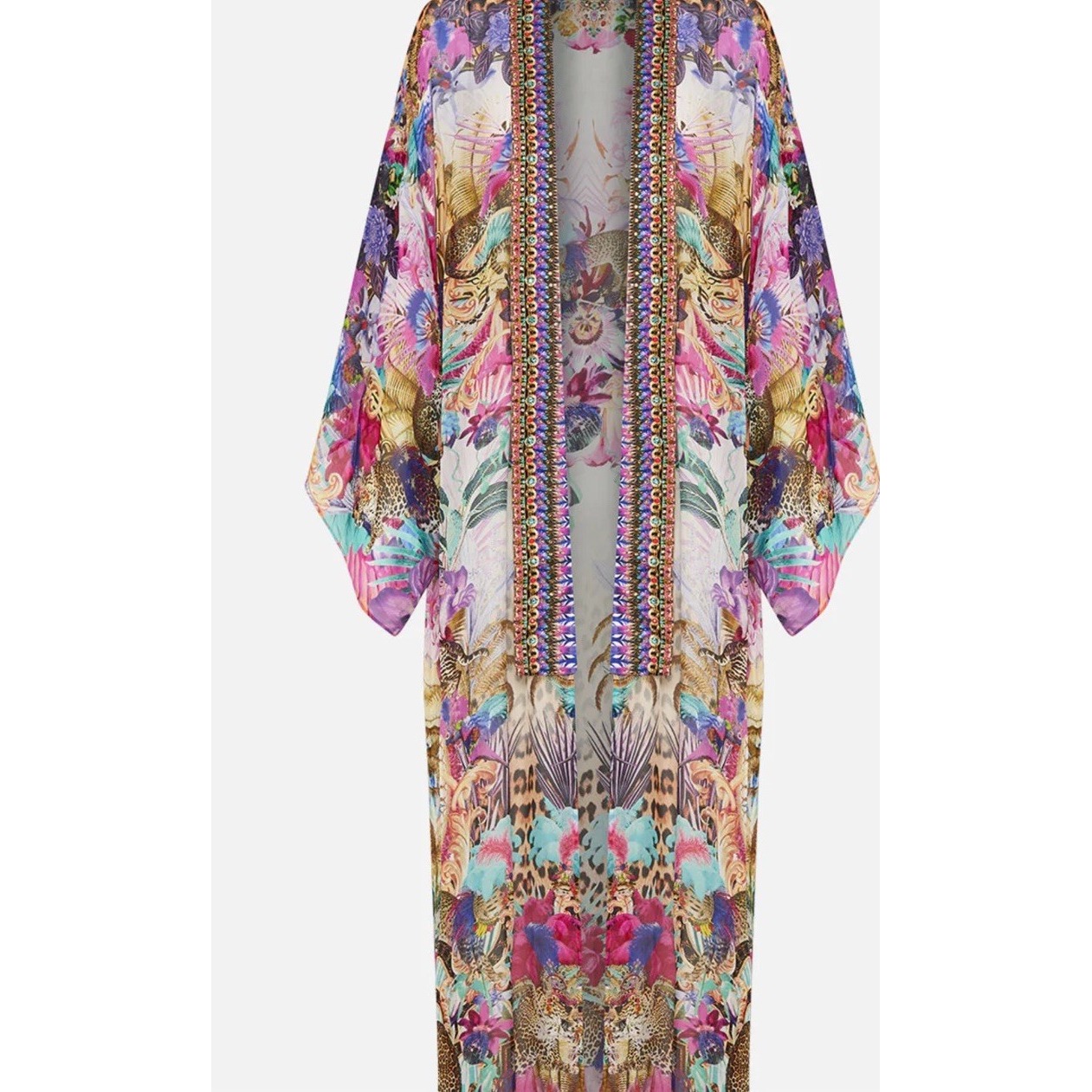 Camilla Kimono Layer With Collar Amalfi Amore Size S/M Luxury Silk Cape RRP 799