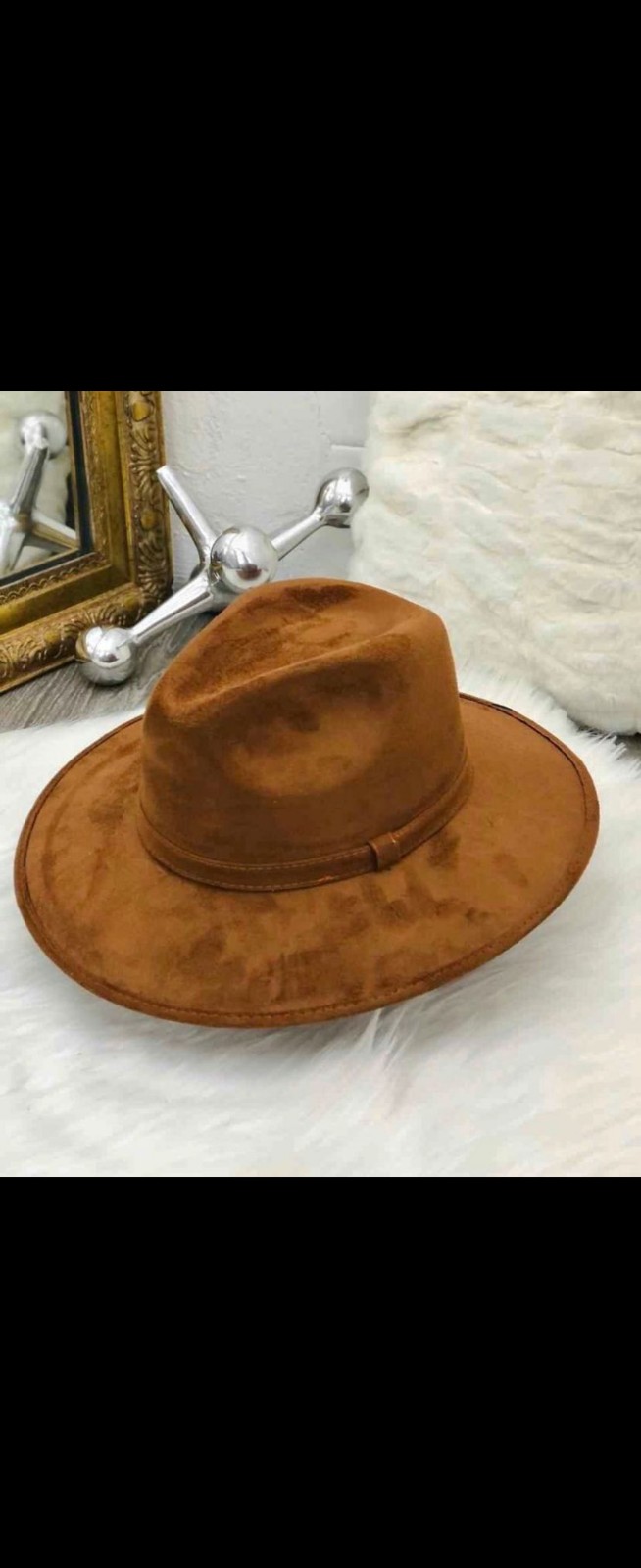 NEW western suede hat in camel