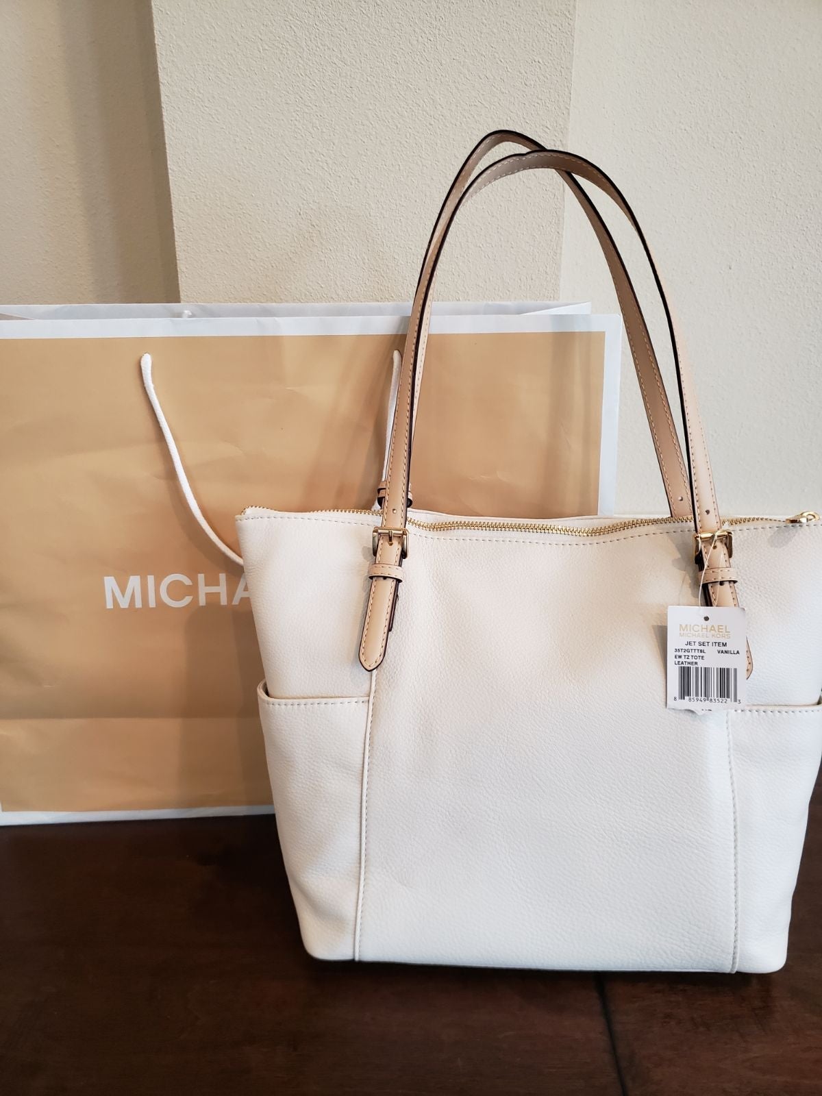 Michael Kors Jet Set Vanilla EW TZ Tote Bag NWT
