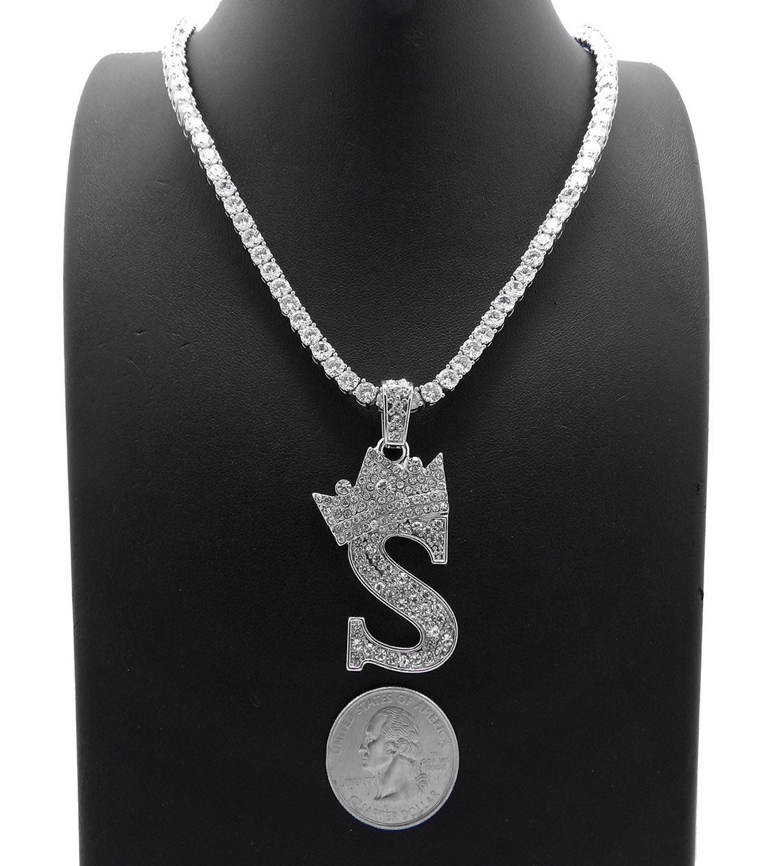 INITIAL S &20 CUBIC ZIRCONIA NECKALCE