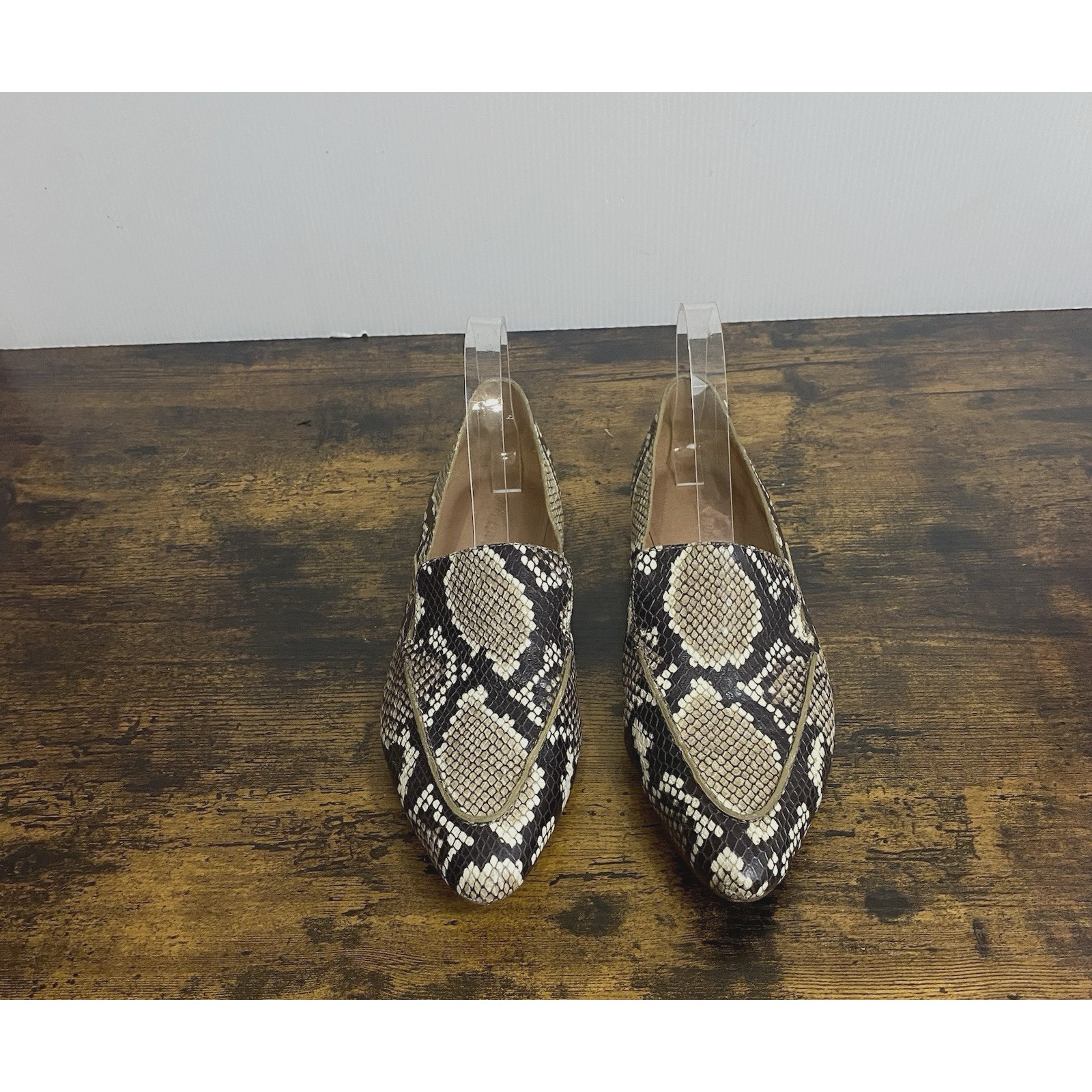 Madewell Frances Skimmer Loafer Womens Sz 8.5 Snake Embossed Leather Slip On