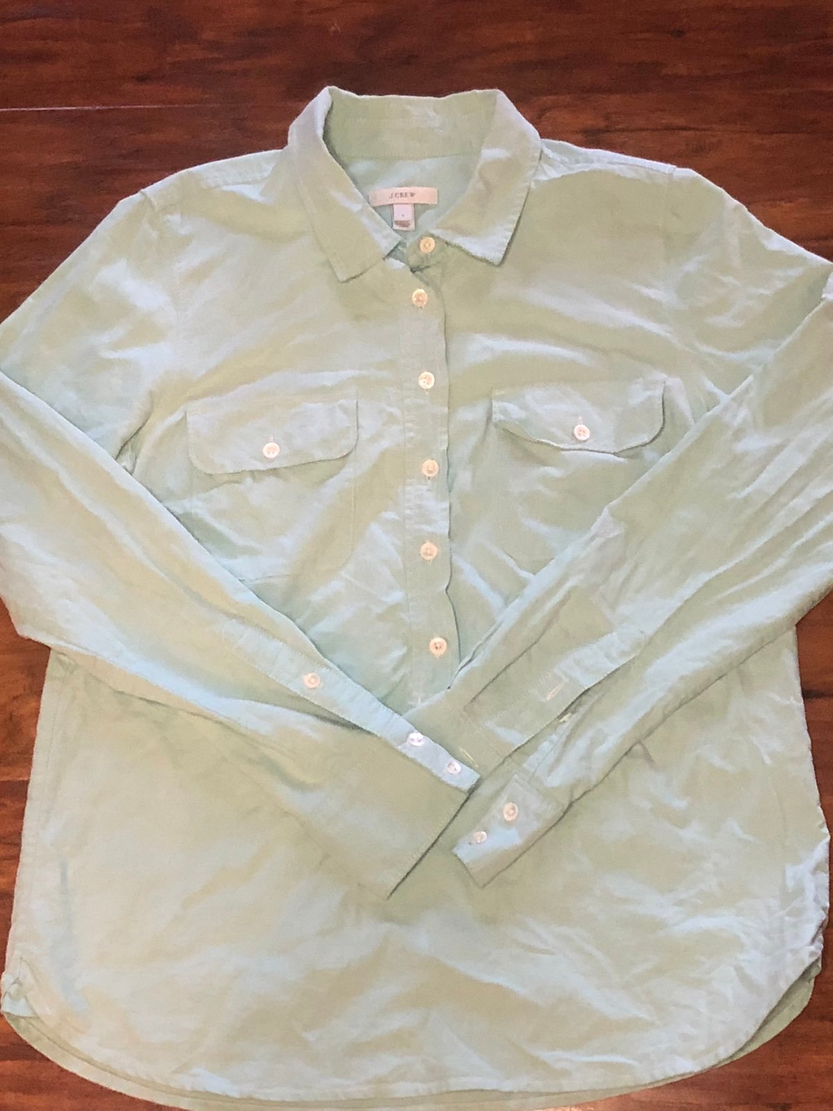 J Crew Womens Size 6 Gray Perfect Shirt Button Up Collar Long Roll Tab Sleeves J Crew Womens Size 6 Gray Perfect Shirt Button Up Collar Long Roll Tab Sleeves
