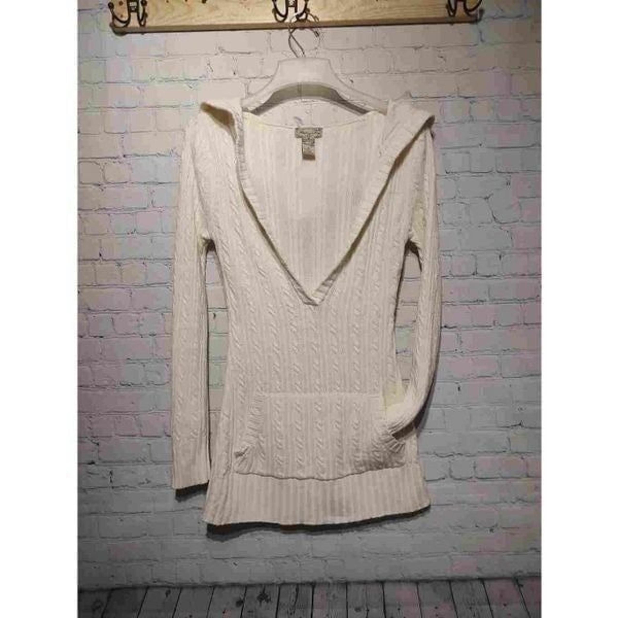 American Rag long cream hooded sweater small