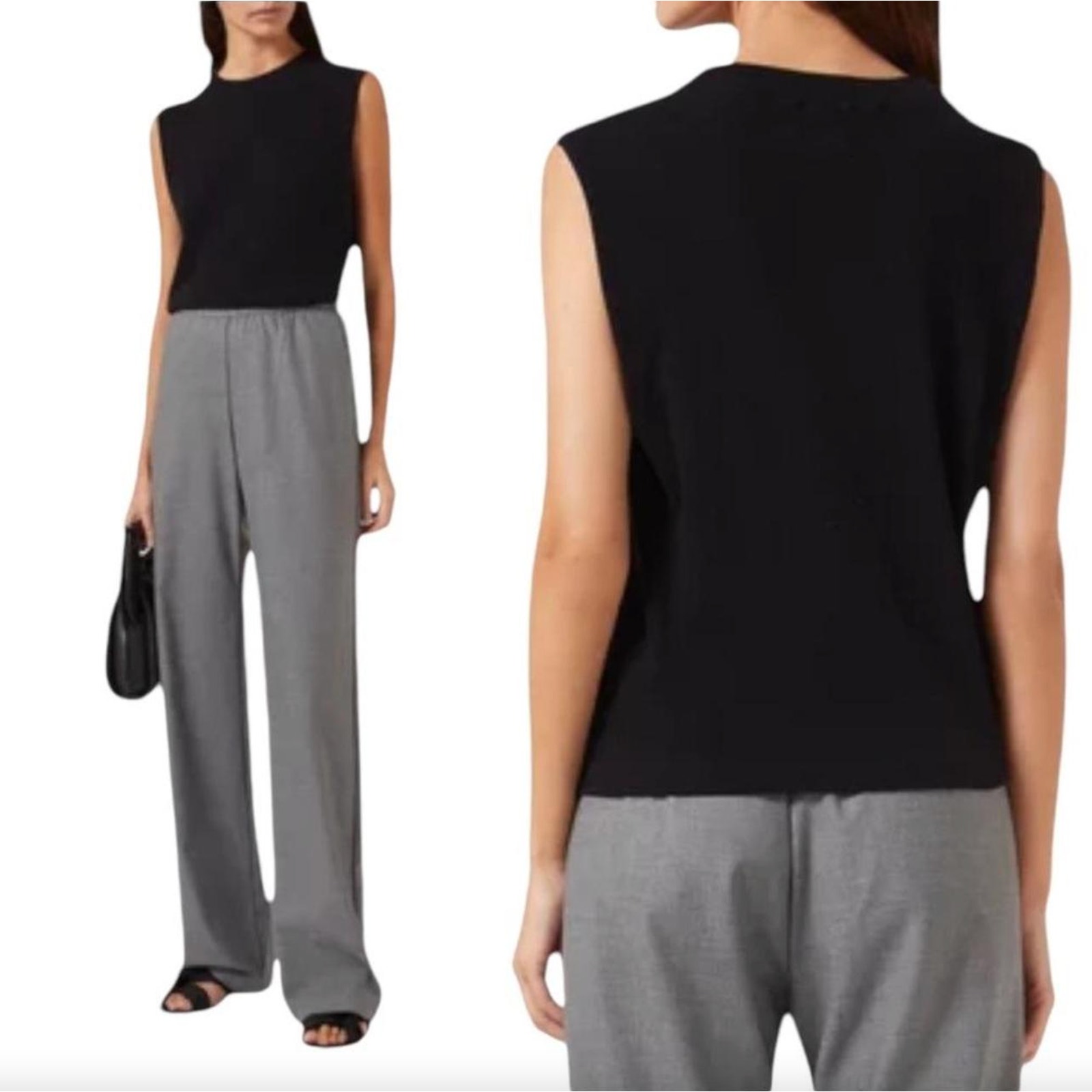 Enza Costa Cashmere Easy Vest Black S