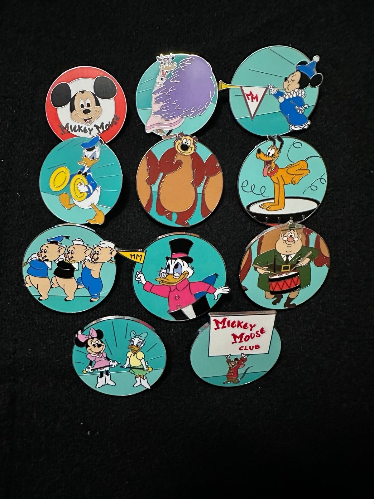 Disney Parks Mickey Mouse Club Vintage Look Pin Mystery Set 11 pins out 16