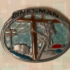 Linesman Worker Telephone Telecom. Tech Electrician Belt Buckle