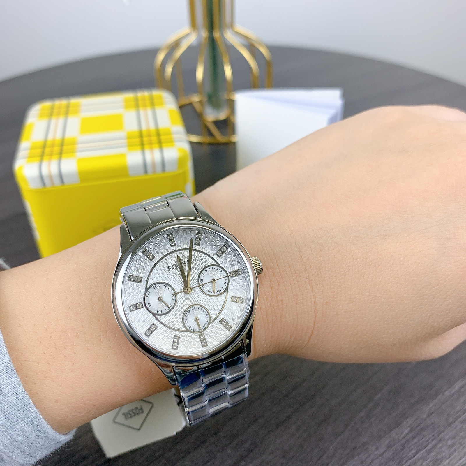 FOSSIL BQ1560 MODERN MULTIFUNCTION SILVER STAINLESS STEEL WATCH