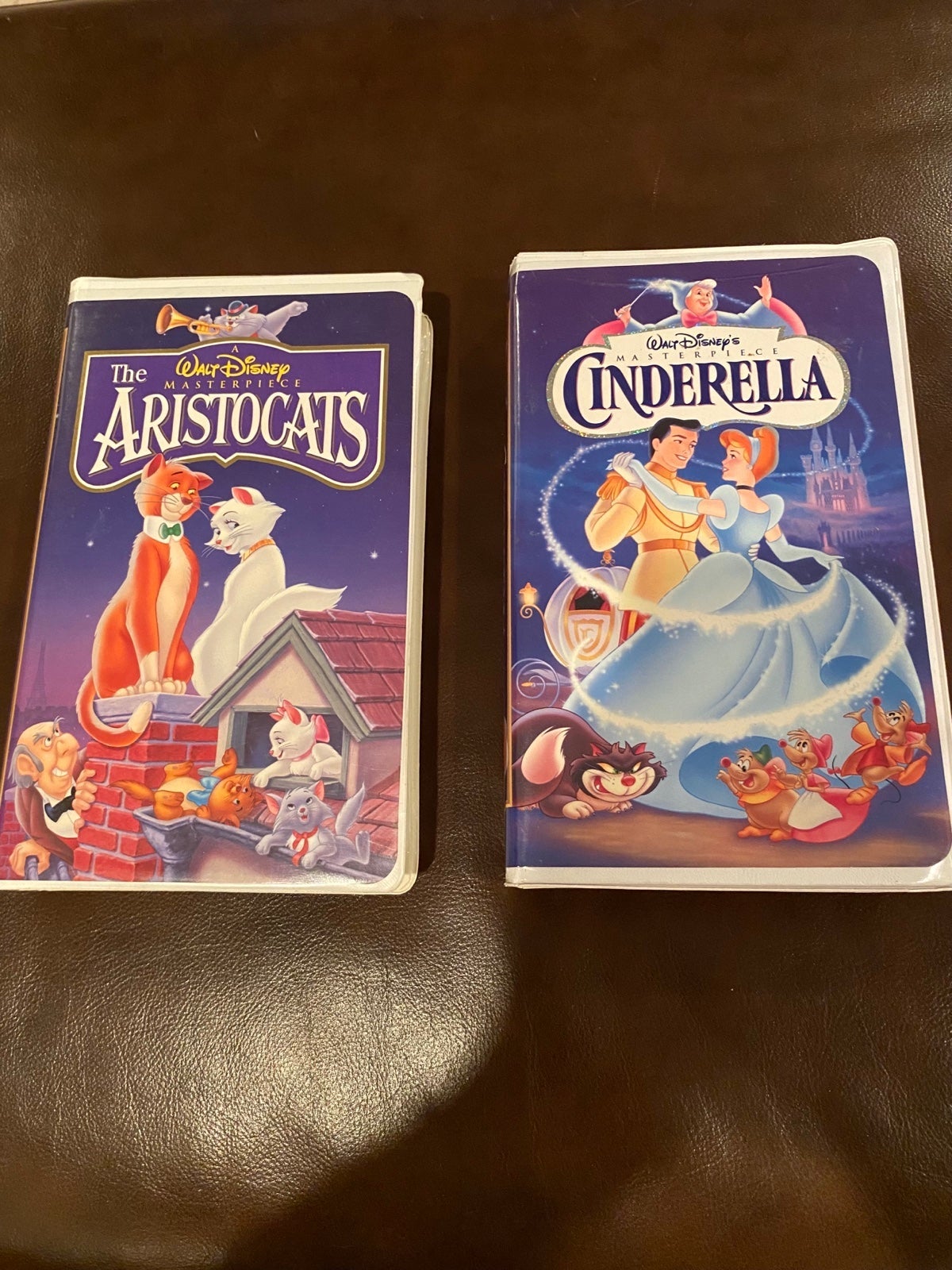 Bundle of 2 vintage VHS Walt Disney movies Cinderella and Aristocats
