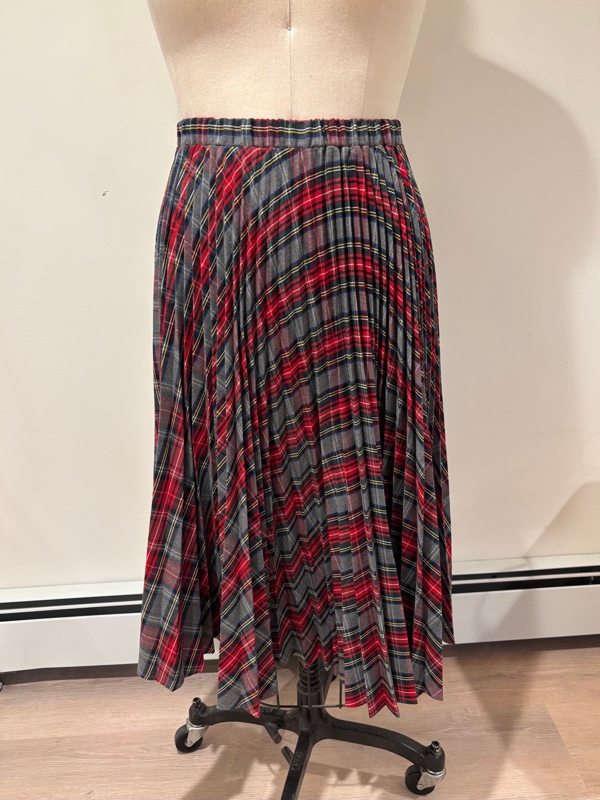 Christina Rohde plaid skirt elastic waistband women’s size small