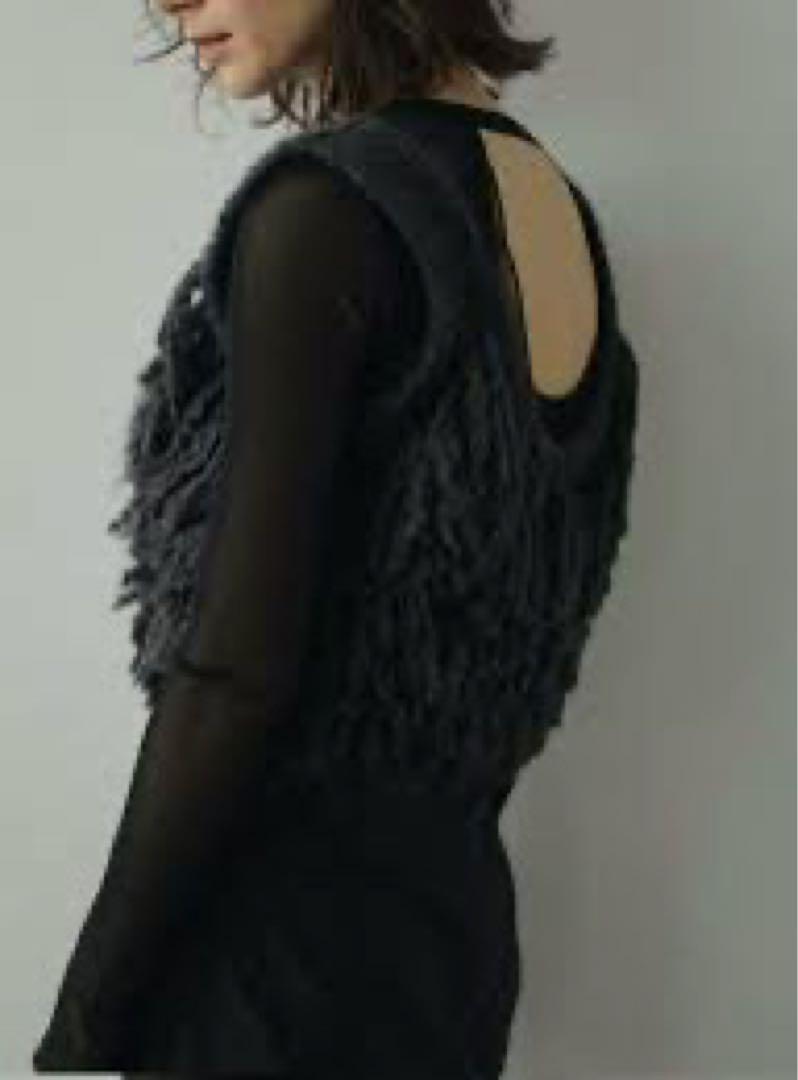 最終【anuke】Fringe Knit Bustier anuke】Fringe Knit Bustier