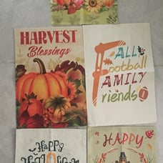 Lot of Fifty Garden Flags Fall Thanksgiving Halloween