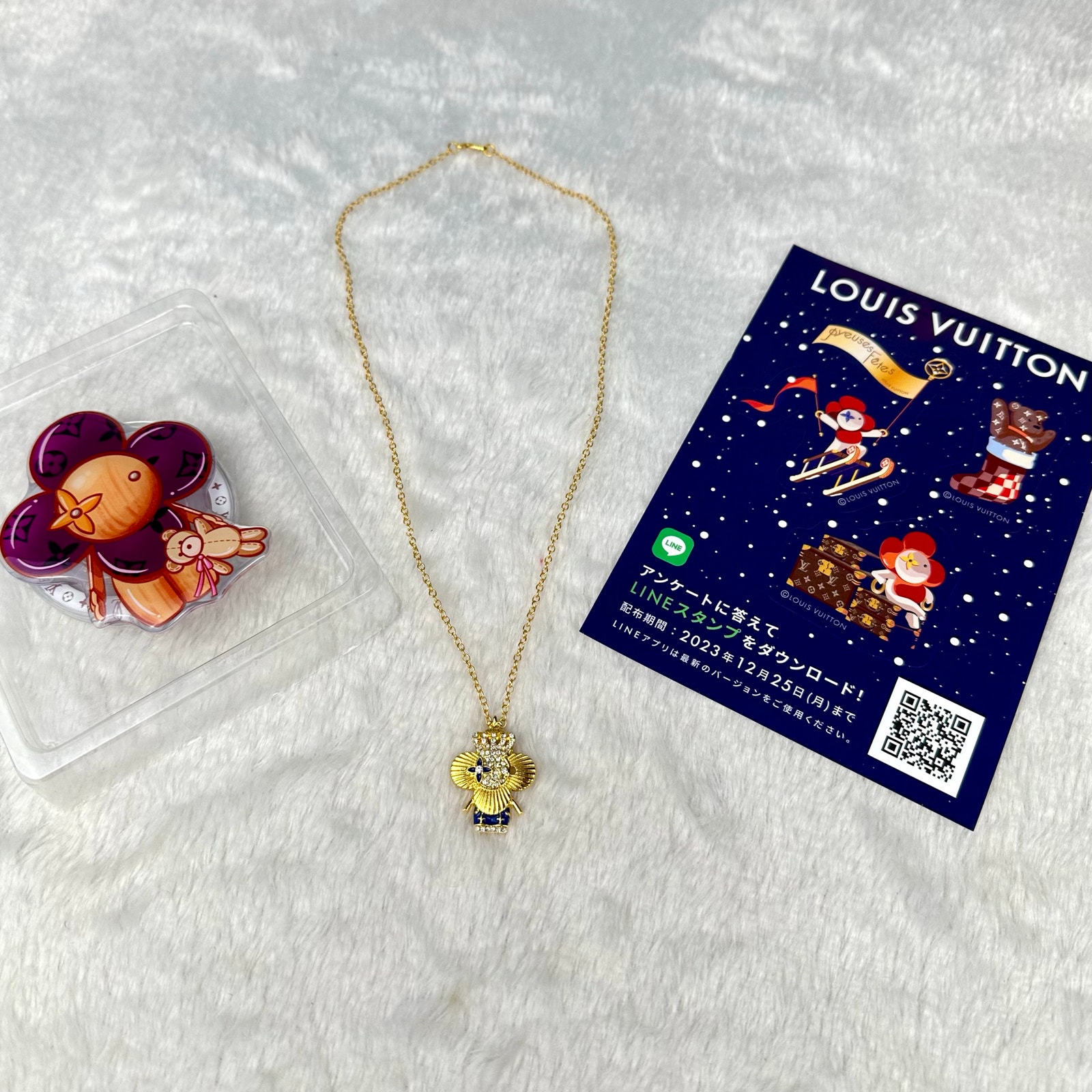 Louis Vuitton Vivienne Character Stickers, necklace and phone pop socket NEW