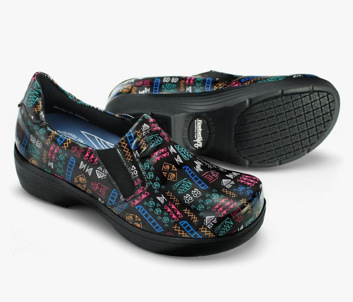 Hawkwell Pro Leather Nurse Clogs for Women Lightweight Slip Resistant Arch Suppo