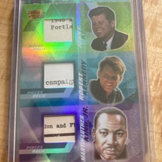 Pieces of the Past Relic card of MLK, JFK & RFK