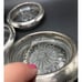 Vintage Italian Starburst Crystal Glass Silver Plate Coaster/Ashtray Set of 3