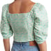 Women's NORSTROM LEVI'S Yvie Long Sleeve Crop Top Green Size: Medium- NEW