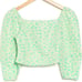 Women's NORSTROM LEVI'S Yvie Long Sleeve Crop Top Green Size: Medium- NEW