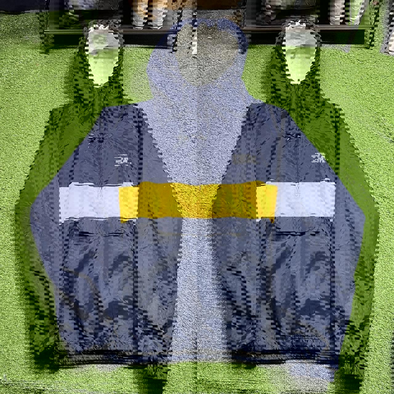 vintage ibm international business machines tech navy and yellow jacket