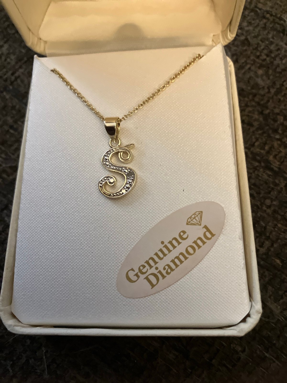 Diamond letter S Necklace