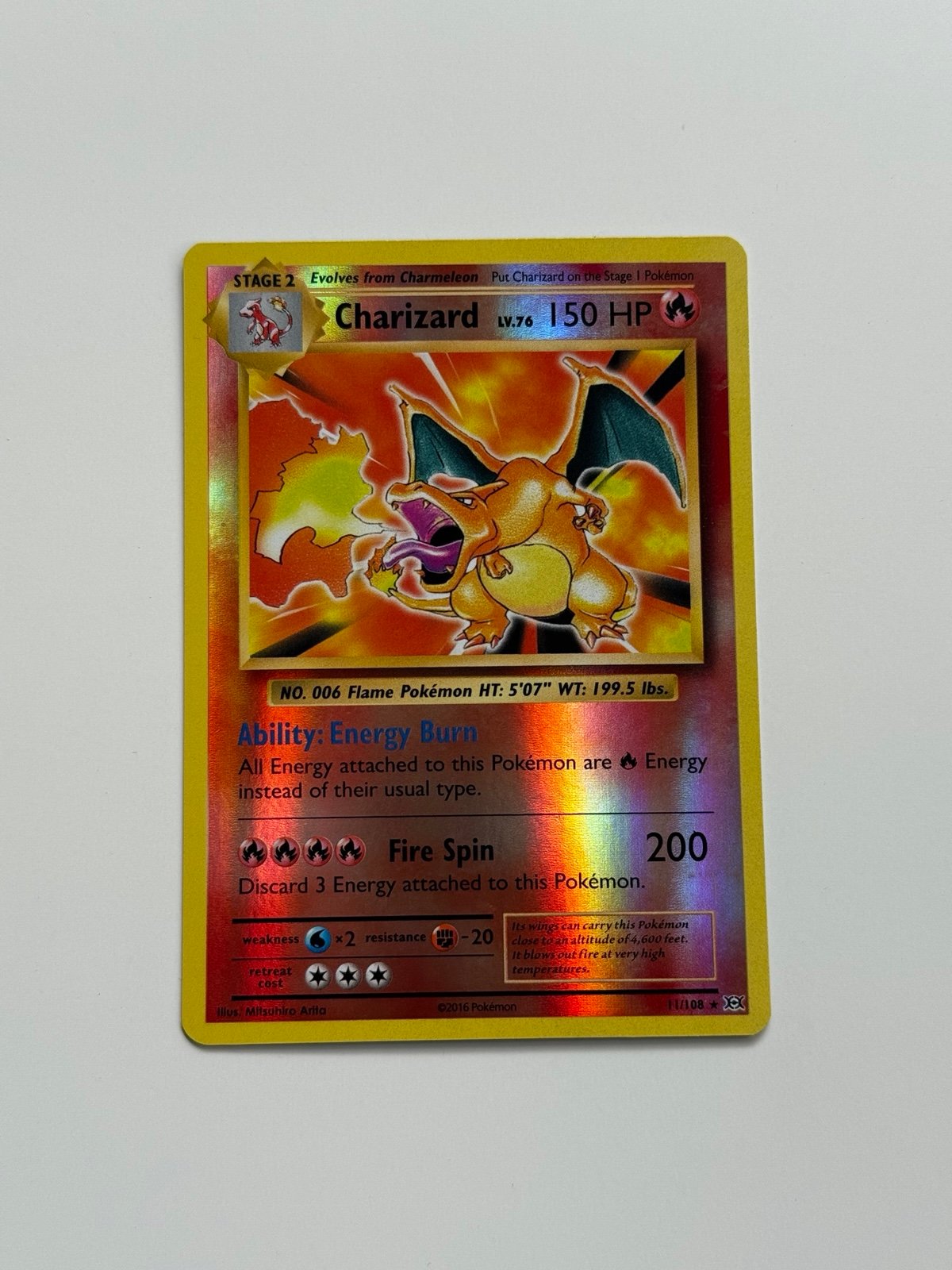 NM-Mint Charizard - 11/108 - Holo Rare - Reverse Holo Pokemon Evolutions