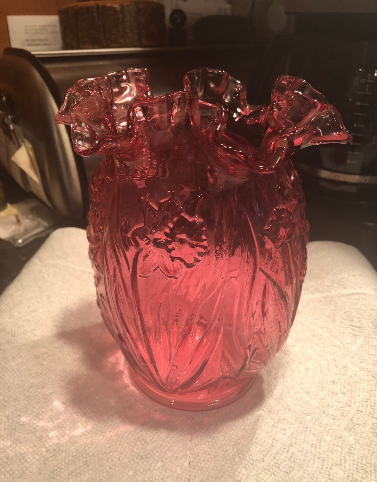 Vintage Fenton Cranberry Vase