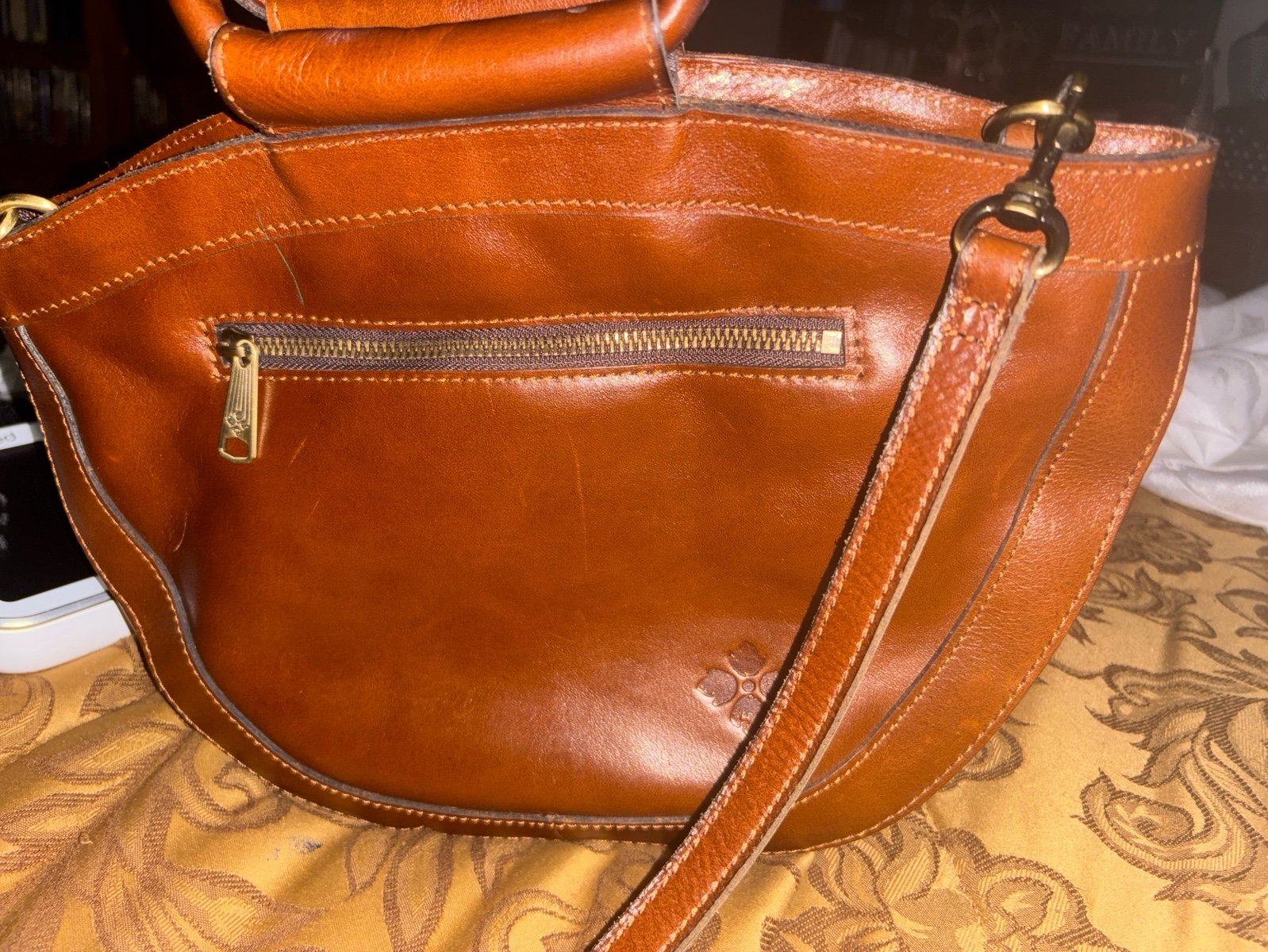 Patricia Nash brown leather Ossie crossbody
