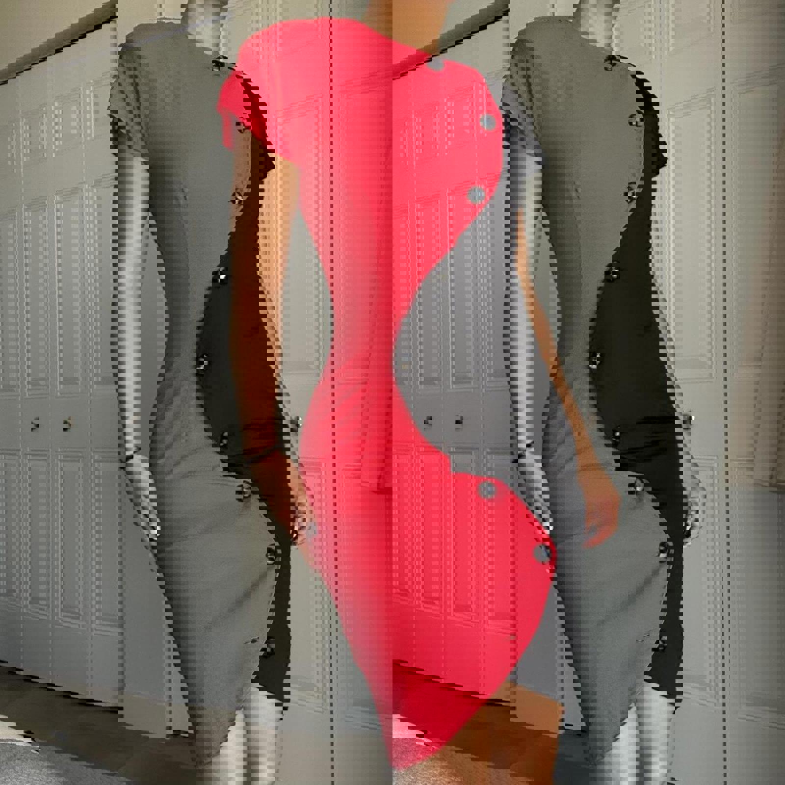 Women's Red and Pink Dress