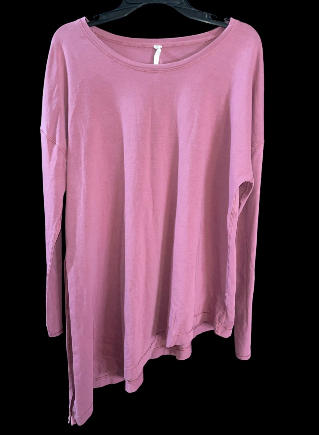 Lululemon To The Point Long Sleeve Shirt 6 Side Tie Misty Merlot Pima Cotton Tee